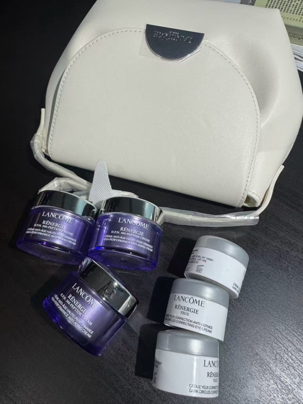 Lancôme Renergie Skincare Set with White Cosmetic Bag